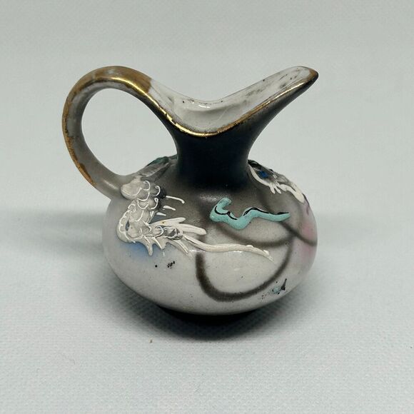 Moriage Japan Dragon Ware Raised Porcelain Mini Pitcher - Picture 2 of 7